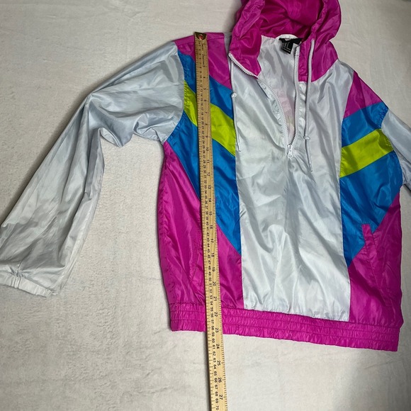 MTV Music Television Windbreaker Jacket Pink White Blue Yellow Logo Graphic S S - Picture 6 of 7
